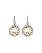 Eclipse Round Canary Crystal Drop Earrings