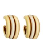 Estate 18k Large Trinity Hoop Earrings
