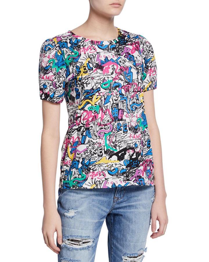 Balloon Sleeve Graphic T-shirt