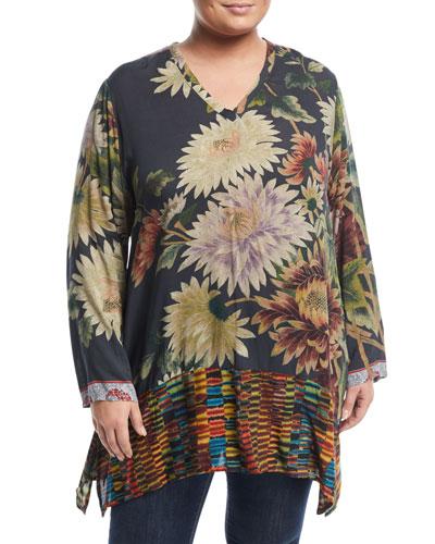 Serenity Floral-print Challis Tunic,