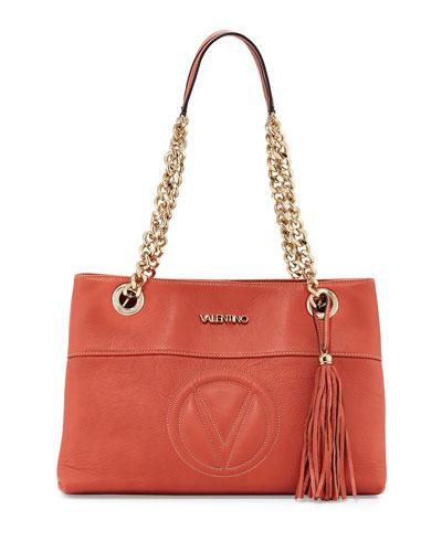 Karina Leather Shoulder Bag, Rust