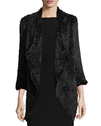 Faux-fur Open-front Cardigan