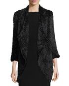 Faux-fur Open-front Cardigan