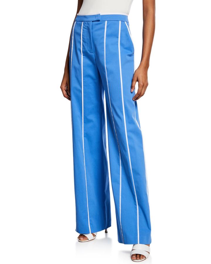 Seam-striped Cotton Trousers