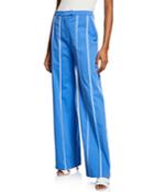 Seam-striped Cotton Trousers