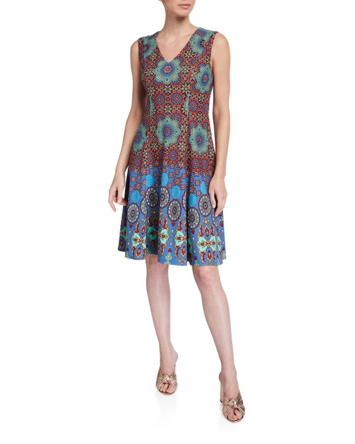 V-neck Fit-and-flare Dress