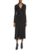 Stevie Floral & Swiss Dot Midi Wrap Dress