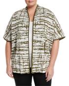 Relaxed-fit Short-sleeve Knit Jacket, Ivory/jade,