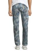Camouflage-print Straight-leg Jeans