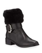 Leighton Leather & Fur Booties