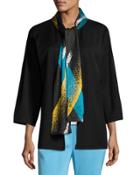 3/4-sleeve Scarf-neck Jacket,