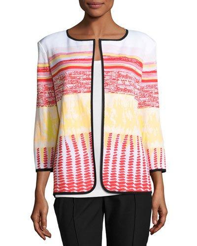 Printed Knit Open Jacket,