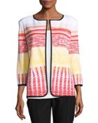 Printed Knit Open Jacket,