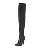 Katerina High-heel Leather Boot, Black