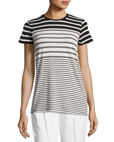 Engineered Striped Tee, Black/white