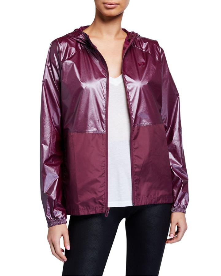 Metallic Woven Front-zip Jacket