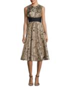 Juliet Metallic Tinsel Jacquard A-line Dress