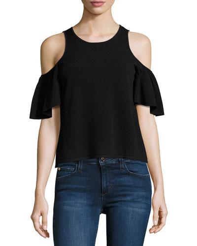 Flutter-sleeve Tank, Black