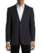 Modern-fit Solid Two-button Blazer, Navy