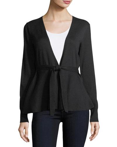 Belted Peplum Cardigan