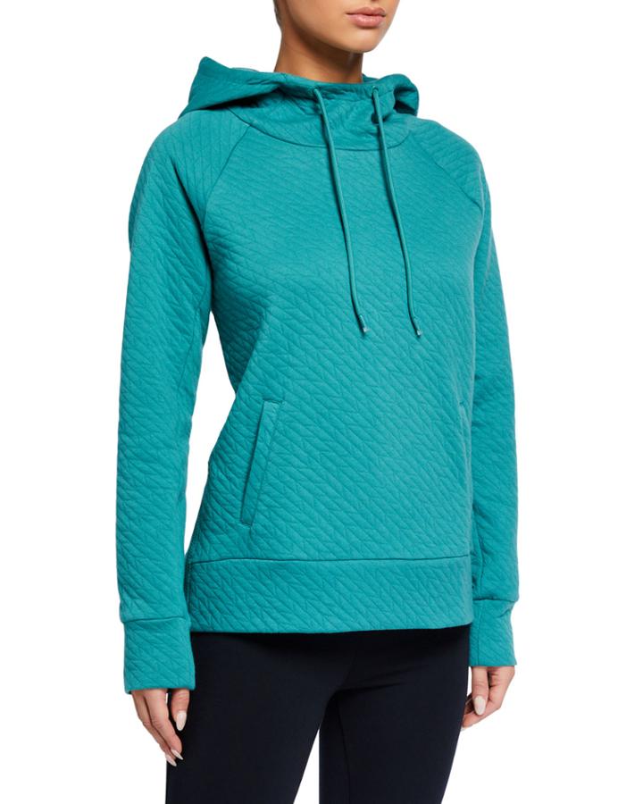 High-neck Puff Knit Hoodie