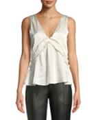 Kilia Fringe-trim V-neck Tank Top