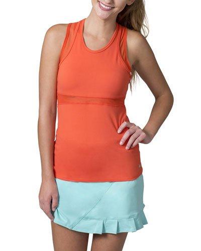 Koa Mesh-inset Racerback Tank, Red Poppy