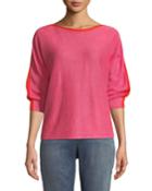 Colorblock Linen Long-sleeve