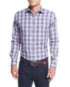 Plaid Sport Shirt, Navy