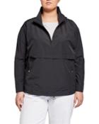 Plus Size Stand Collar Quarter-zip Jacket