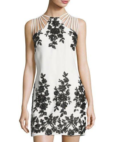 Cora Floral-sequined Strappy