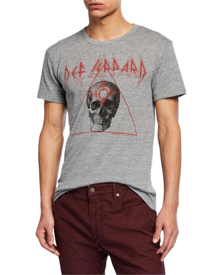 Men's Def Leppard Skull Graphic-print T-shirt