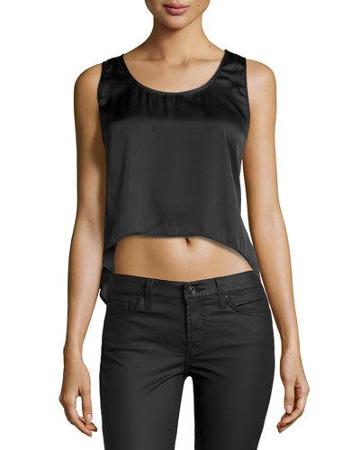 Cross-back Cropped Tank, Blackbird