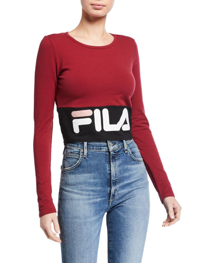 Maria Colorblocked Logo Printed Cropped