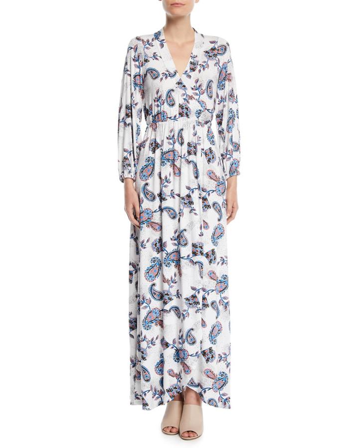 Greenwich Long-sleeve Paisley Wrap