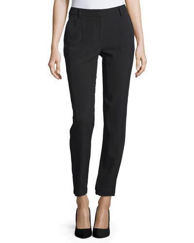 Patch-pocket Slim-leg Pants, Black