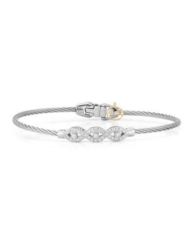 18k Triple Diamond Cable Bangle