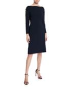 Marnie Boat-neck Dress With Embellished-sleeve