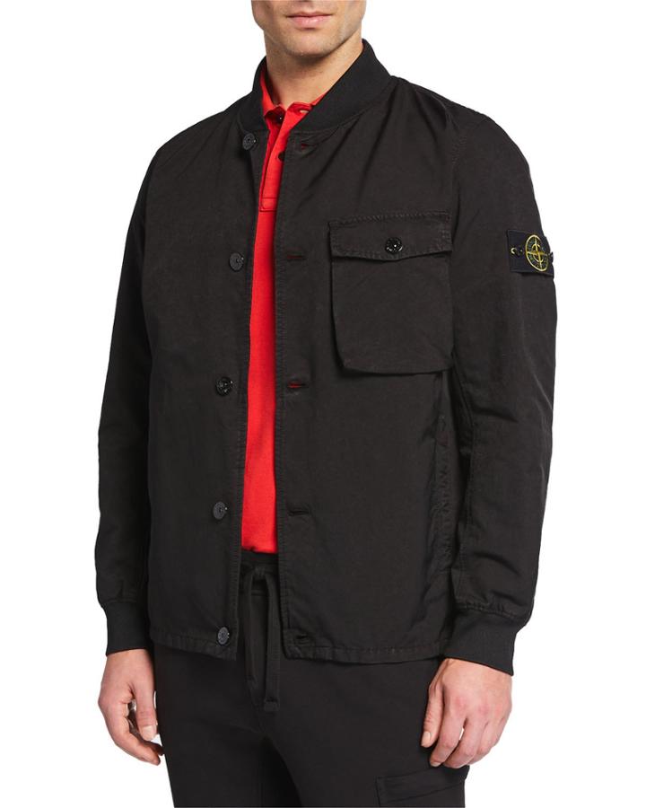 Men's Twill Button-front Jacket