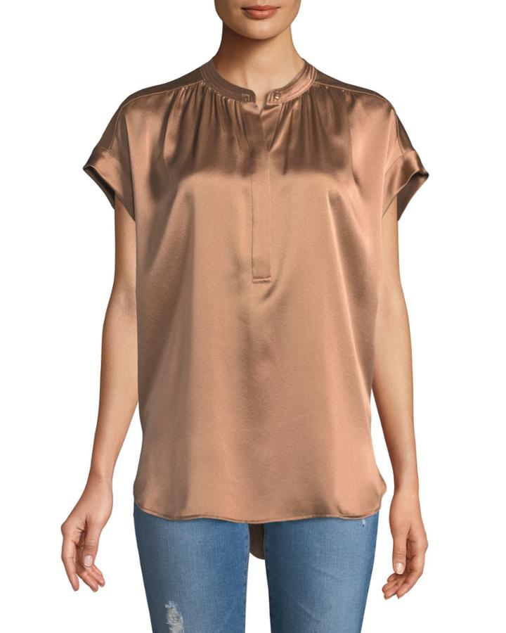 Short-sleeve Shirred