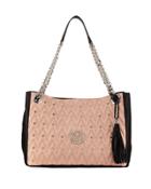 Verra D Quilted Two-tone Leather Tote Bag
