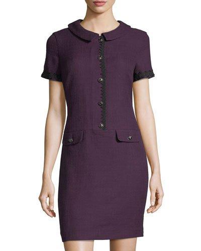 Tweed Shirtdress W/ Novelty Buttons