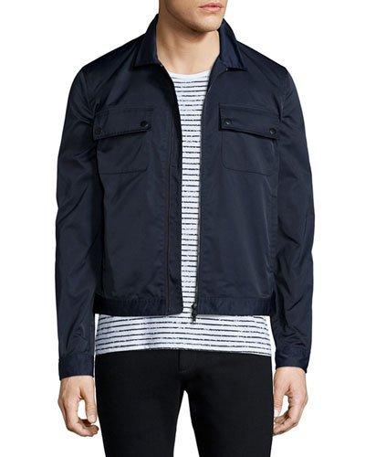Tech Zip-up Shirt Jacket, Navy