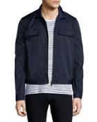 Tech Zip-up Shirt Jacket, Navy