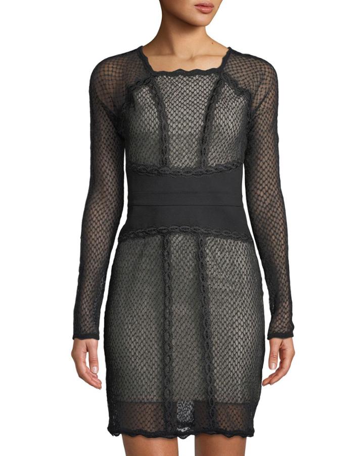 Long-sleeve Mesh Illusion