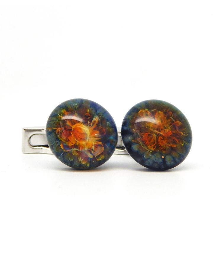 Multicolored Round Cufflinks
