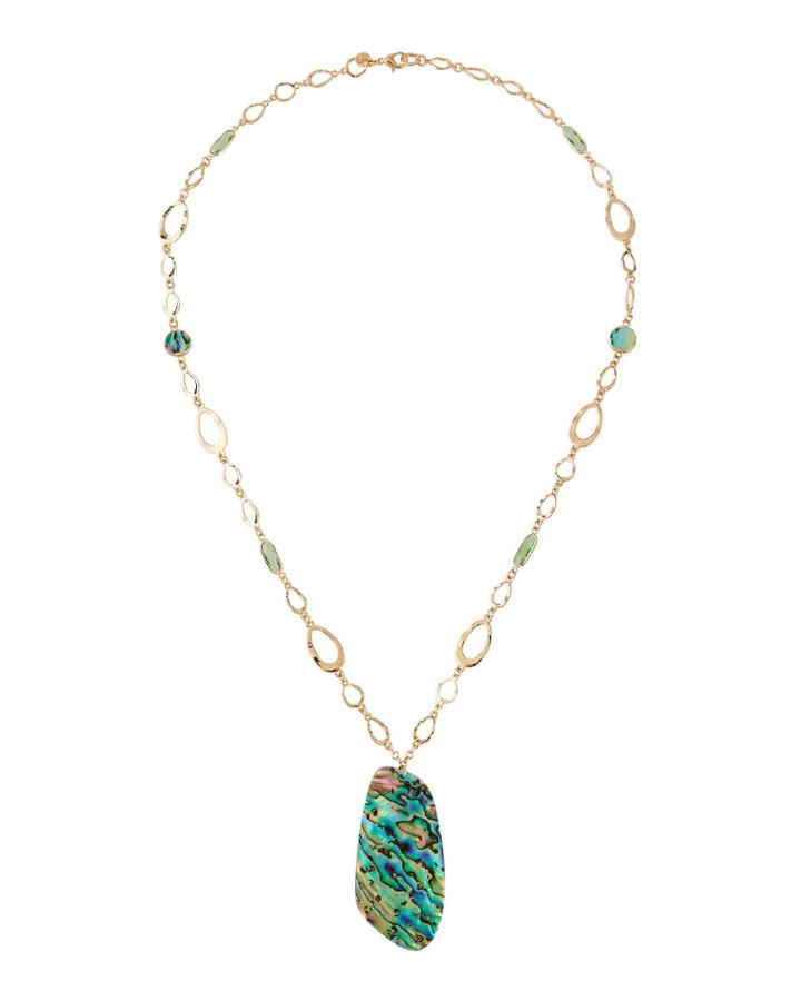 Large Pearlescent Pendant Necklace