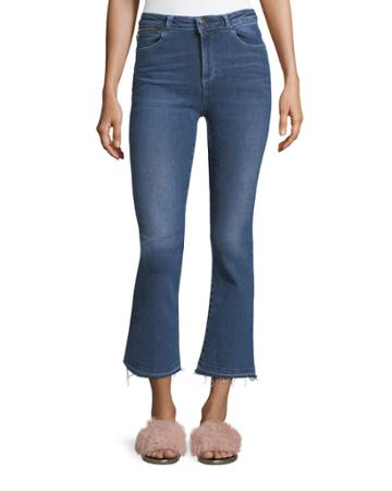 Phoebe Mid-rise Cropped Mini Boot-cut Jeans