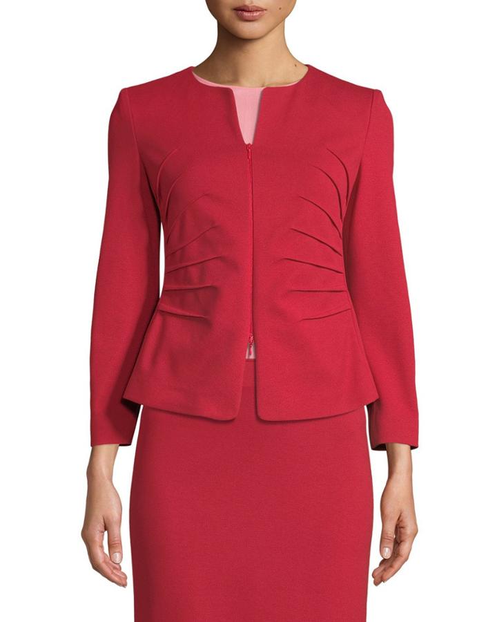 Kate Sunburst Zip-front Jersey Jacket