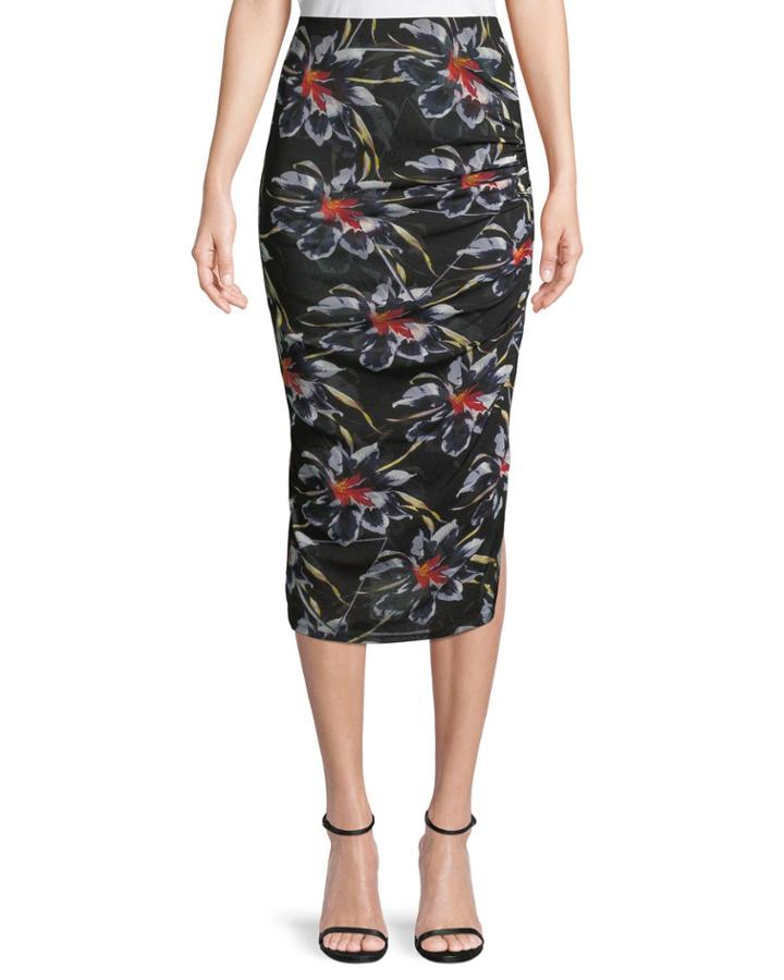 Cinched Mesh Floral-print